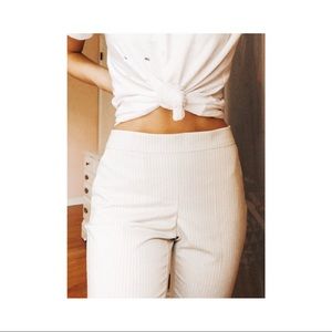 Cream Pinstriped Hayden Pant